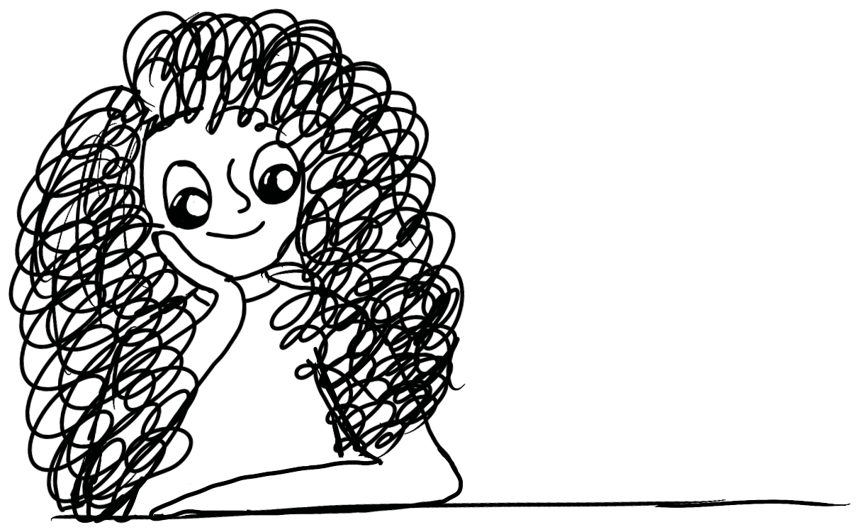 Animated hand-drawn self-portrait sketch